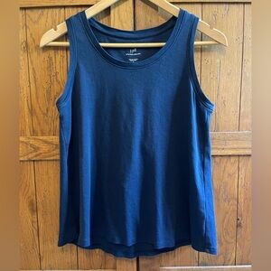 J.Jill pleated blue tank 100% Pima cotton Small petite